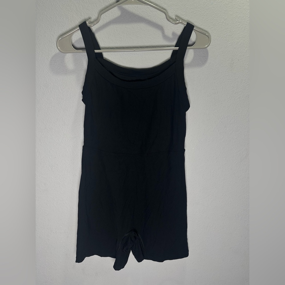 PARAGON Black Ribbed Knit Romper
